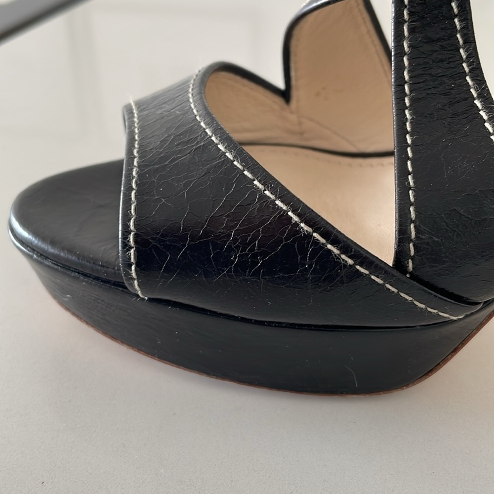 SALE! Prada Sport Black Leather Platform Sandal - Picture 10 of 16